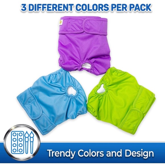 Pet Magasin Reusable Dog Diapers, Large, Pack of 3 (XL) FEMALE DOG DIAPERS - Picture 4 of 6